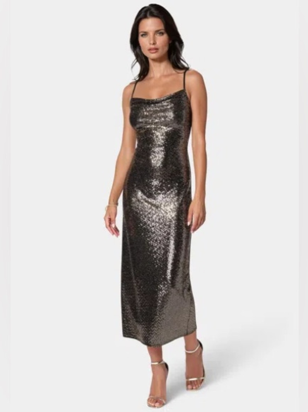 NWT Bebe Sequin Maxi Slip Dress Sz S